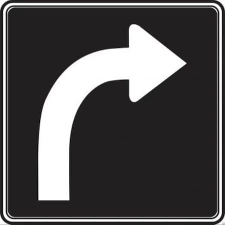 Accuform TRAFFIC SIGN  LANE TURNS RIGHT 24 in  X FRR027HP